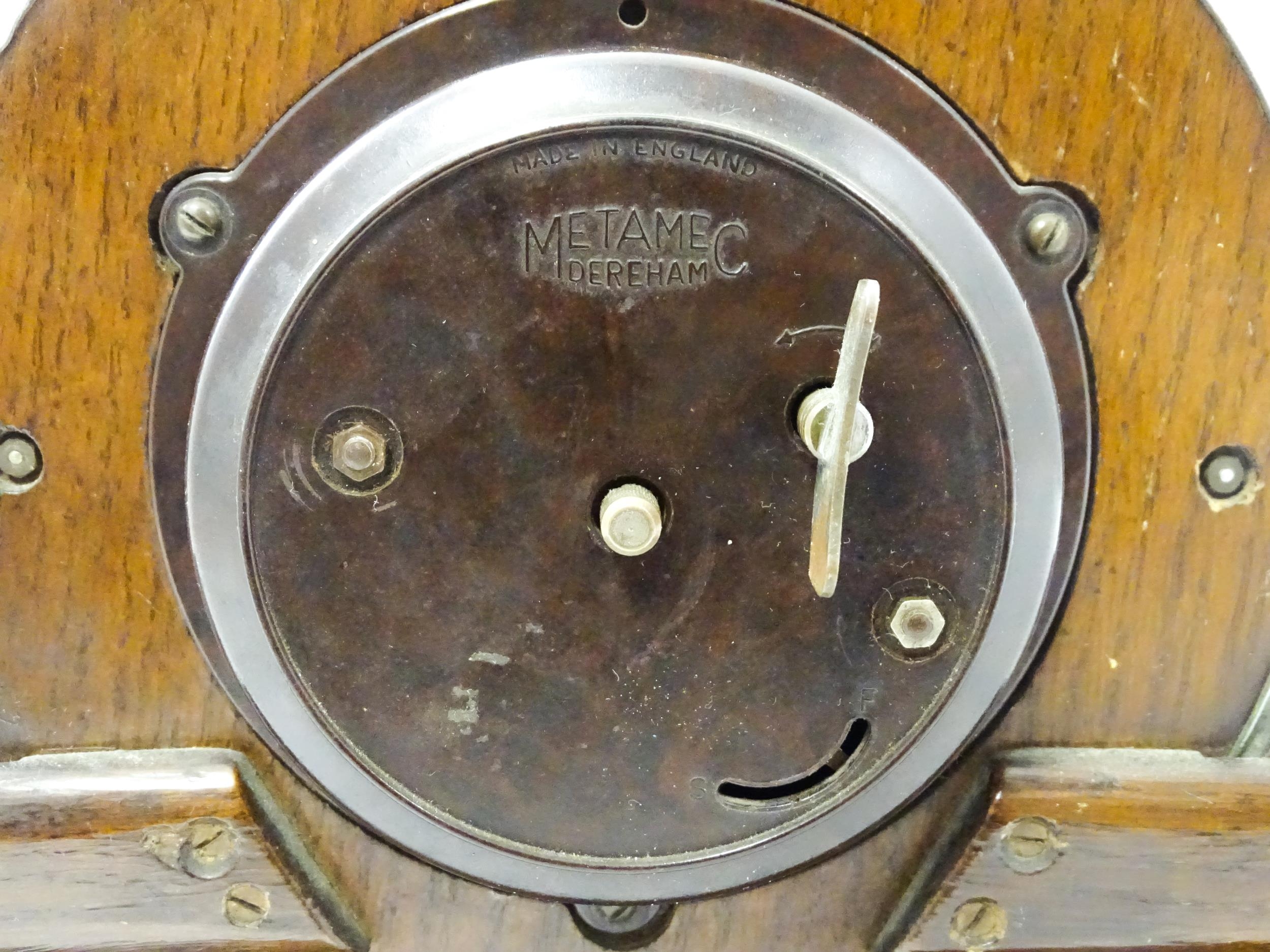 An Art Deco Metamec Dereham mantle clock. Approx. 8" high Please Note - we do not make reference - Image 7 of 7