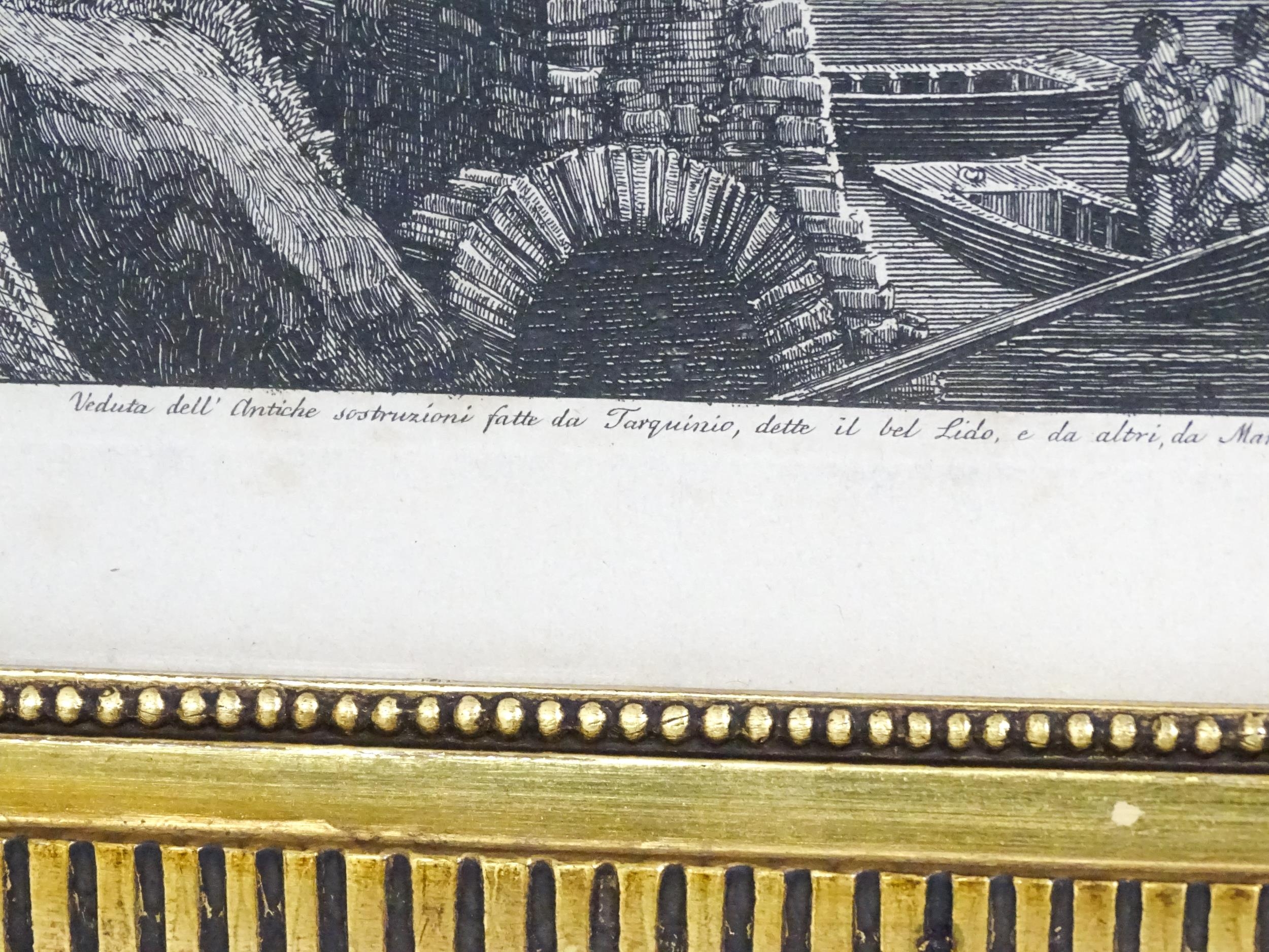 After Luigi Rossini (1790-1857), Etching, Veduta dell'Antiche sostruzioni fatte da Tarquinio, - Image 7 of 8