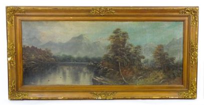 W. Collins, Early 20th century, Oil on board, A lake landscape with mountains beyond. Signed lower