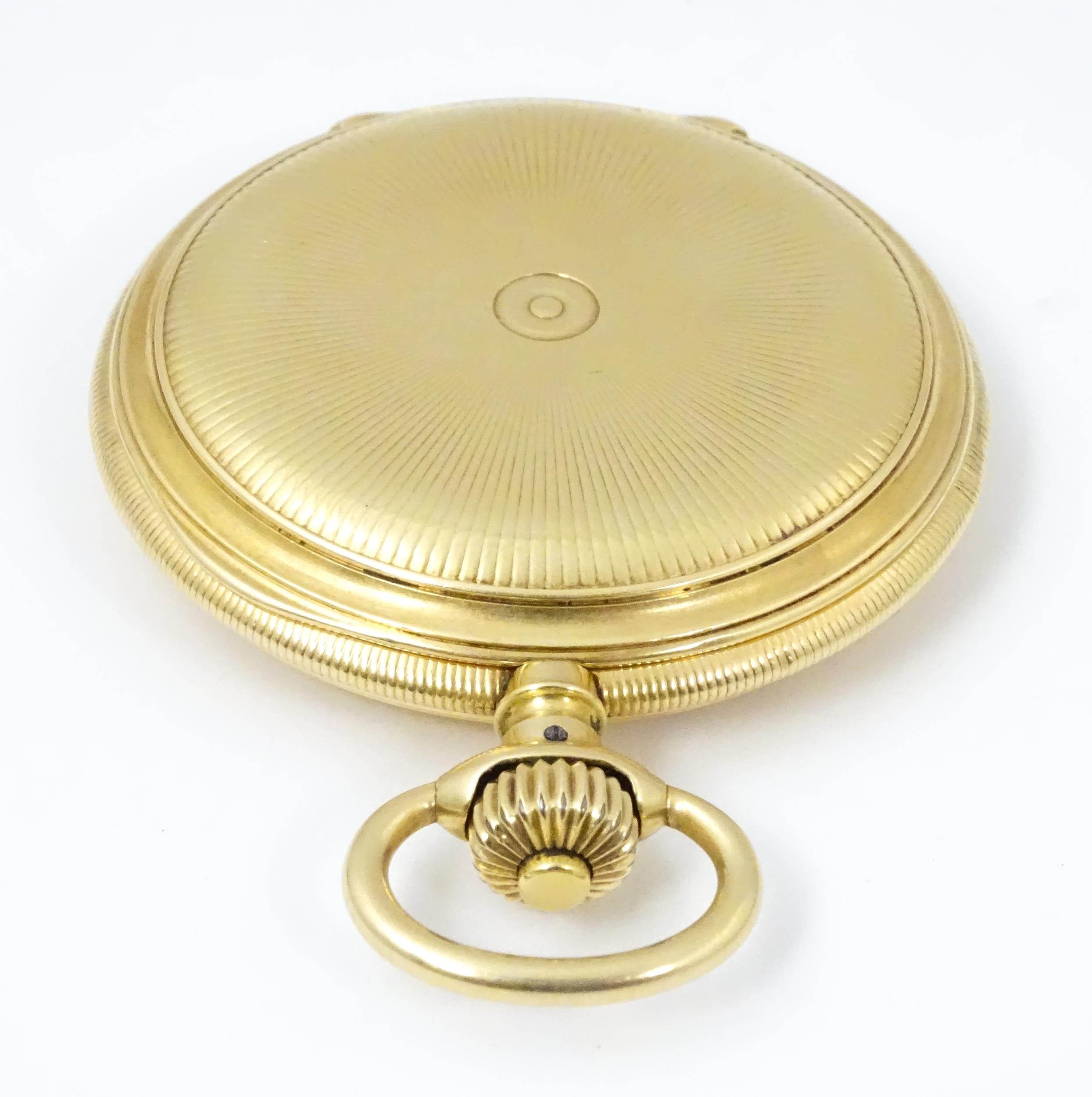 A 14ct gold pocket watch by J. J. Badollet of Geneva, The top wind watch with full hunter case - Image 10 of 10