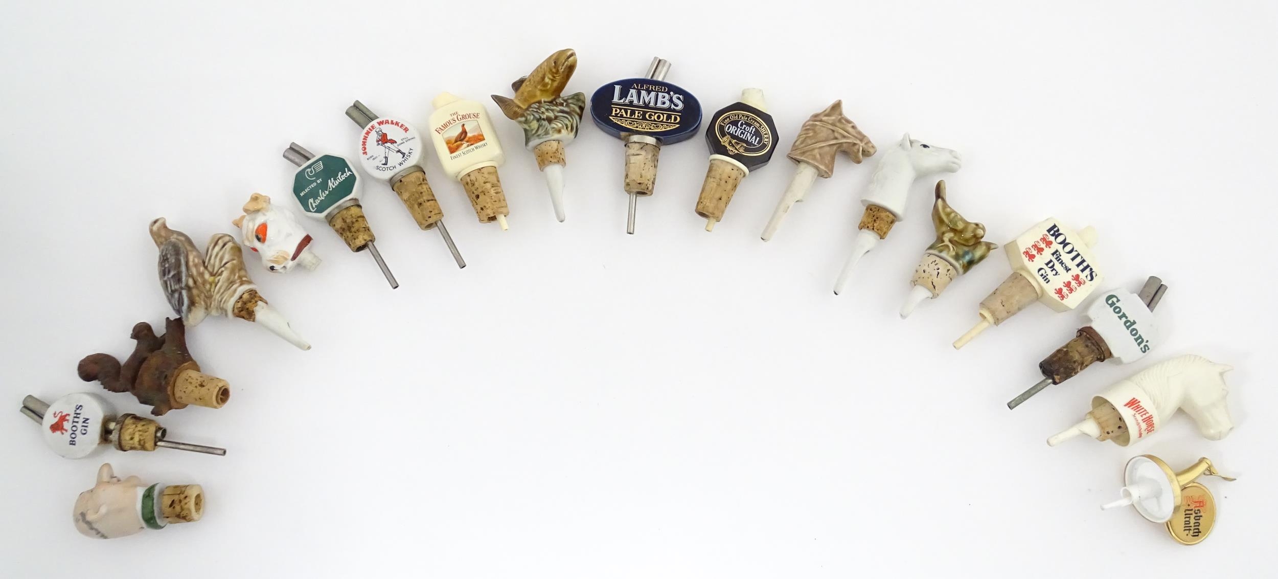 Breweriana : A quantity of assorted 20thC advertising bottle stoppers / pourers to include Booth's - Image 3 of 16