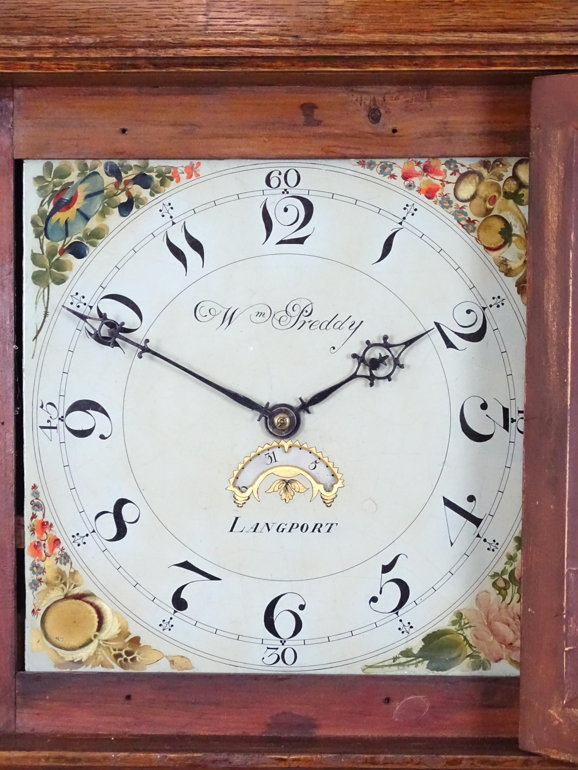 William Preddy, Langport : A 19thC oak cased 30 hour longcase clock with walnut crossbanding, the - Image 6 of 15