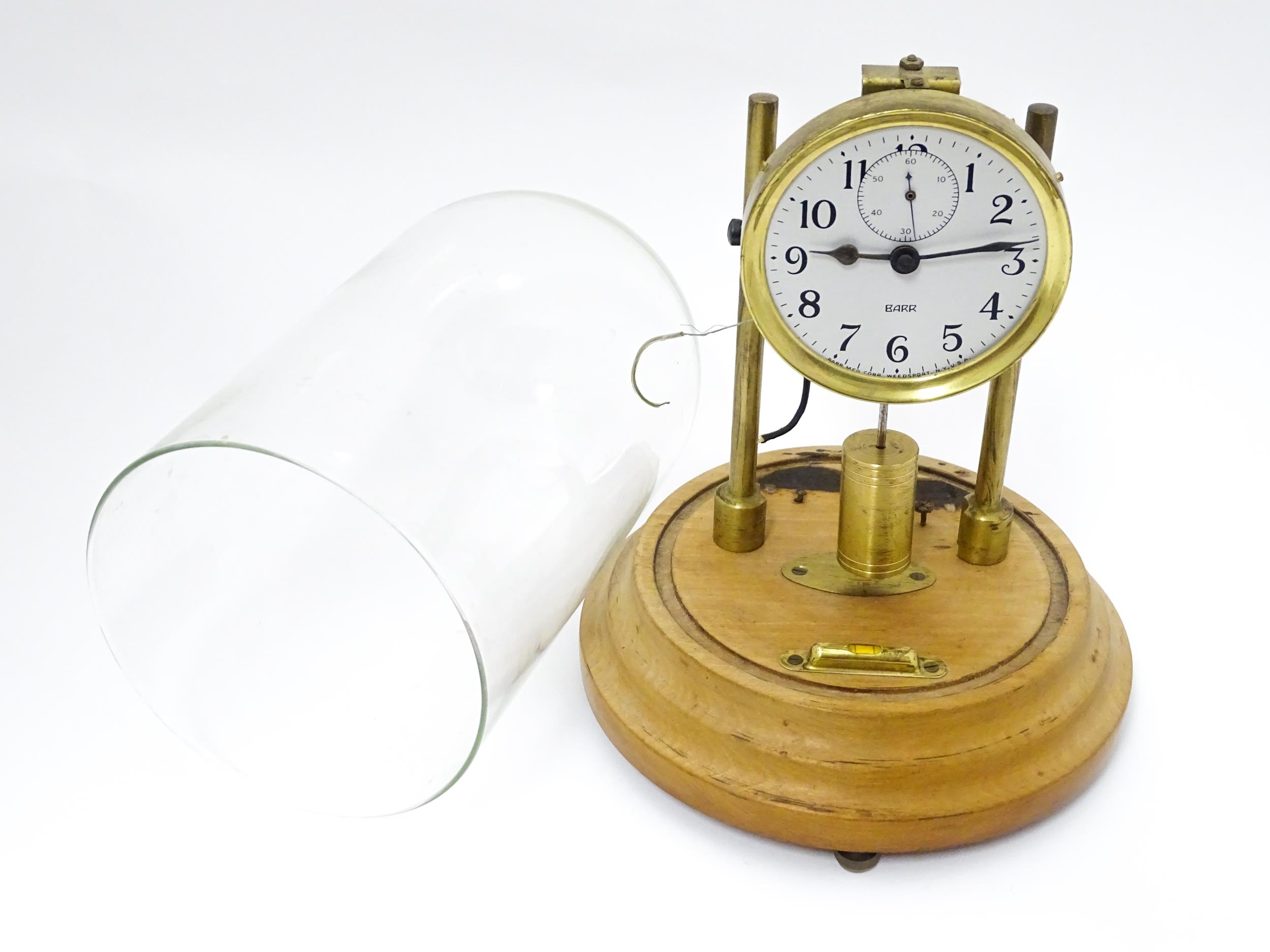 An American electric mantel clock by Barr , the dial with subsidiary seconds dial and signed Barr, - Image 6 of 12