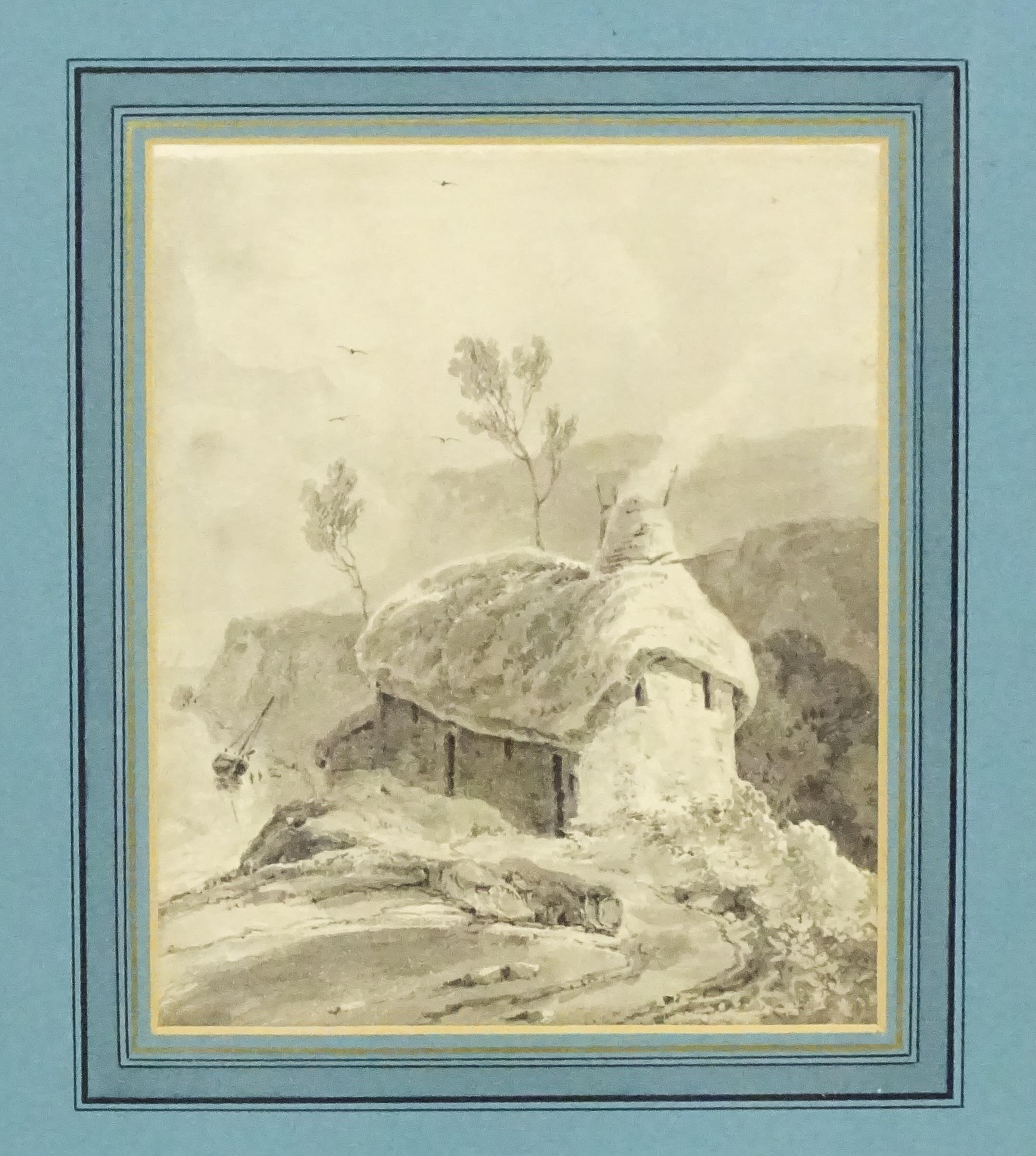 Manner of Paul Sandby Munn, 19th century, Watercolour wash, Undercliff, Isle of Wight, A coastal - Image 3 of 4