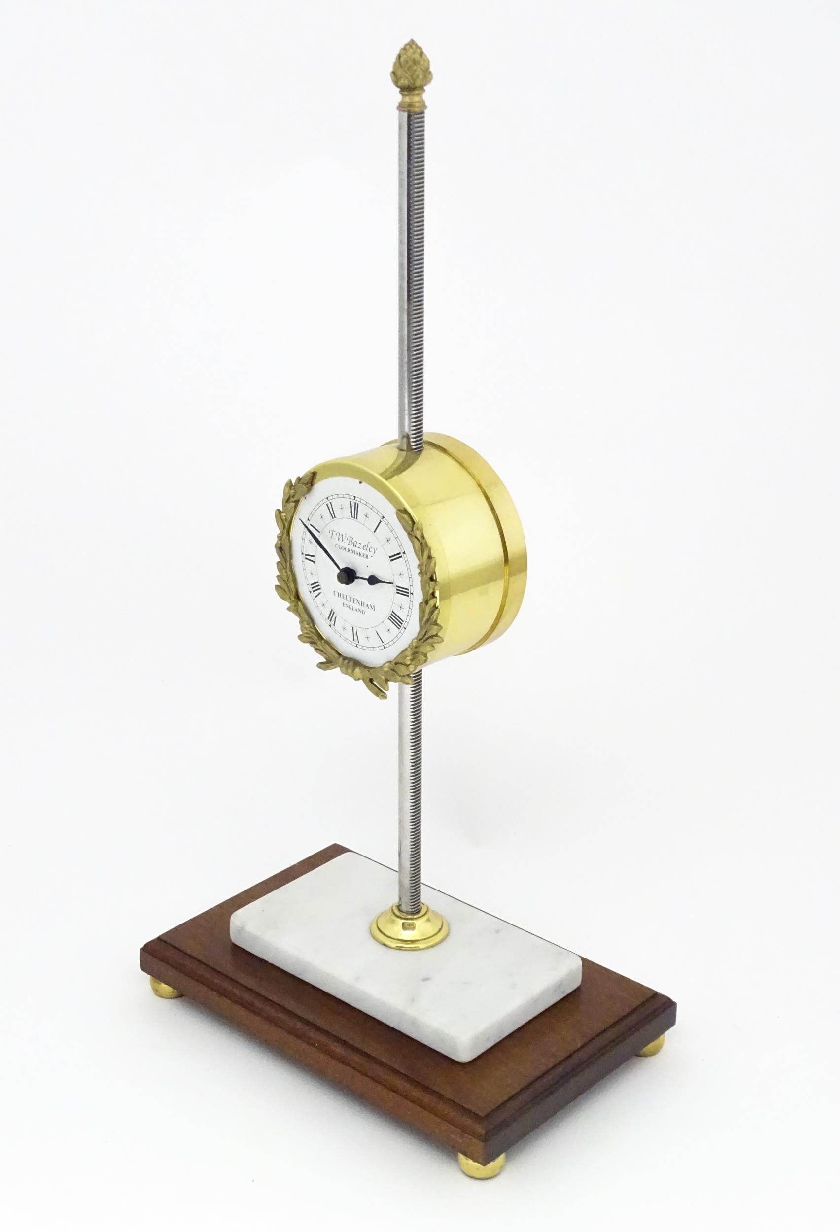 A 20thC gravity rack clock, the dial signed T. W. Bazeley, Clockmaker, Cheltenham, England within - Image 5 of 6