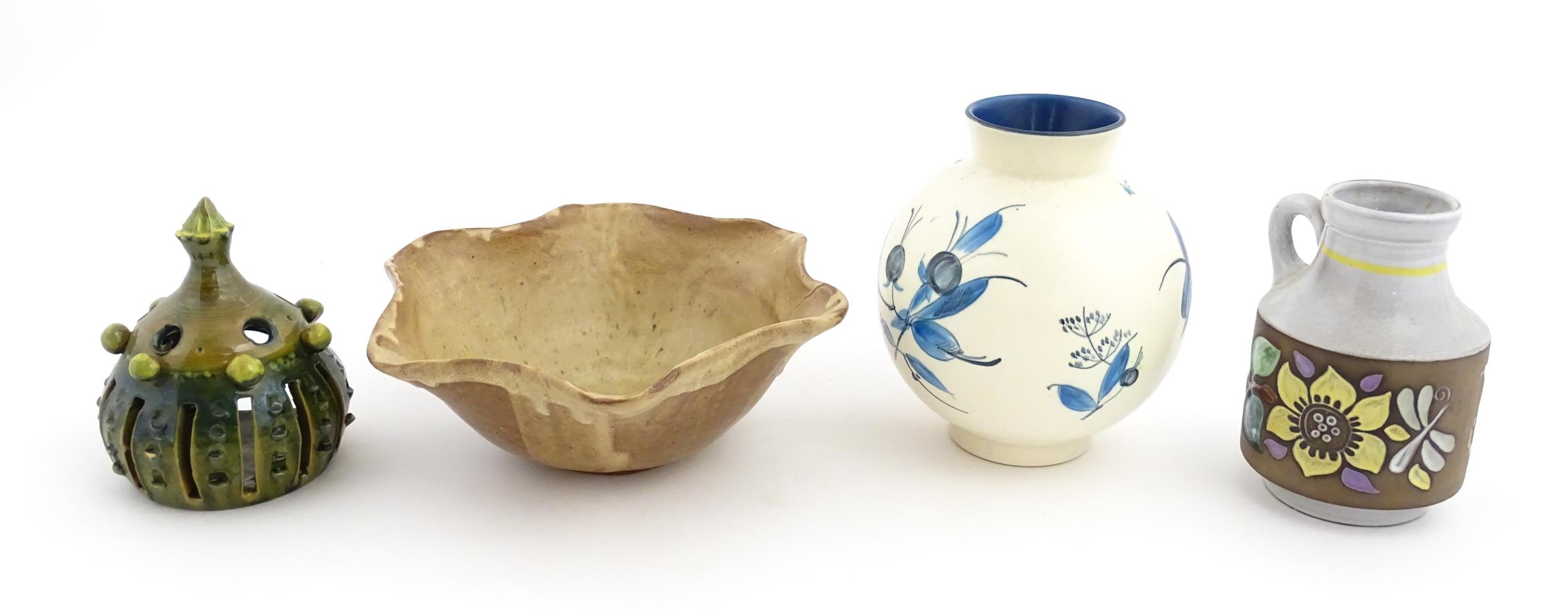 A quantity of Scandinavian ceramics to include an Upsala Ekeby vase with floral and foliate - Image 3 of 12