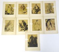 After William Nicholson (1872-1949), Eleven lithographs from the Characters of Romance series