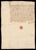 James VI and I, King of Scotland (1567-1625) and of England (1603-1625). Document Signed, 1595