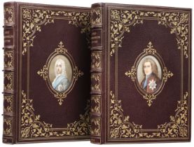 Cosway-style binding. Letters written by the Earl of Chesterfield, 2 volumes, 1774
