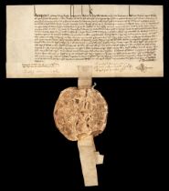Henry VIII. Great Seal of Henry VIII attached to a Letters Patent, Westminster, 18 May 1545
