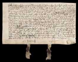 Essex Deeds. A group of 6 vellum deeds relating to lands at Tillingham, Great Tey, etc., 1462/1520