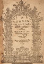 Calvin (John). A Commentarie upon S. Paules Epistles to the Corinthians, 1577