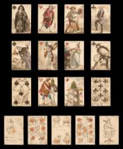 French transformation playing cards. Cartes á Rire, Jeu des Journaux, Grandebes, c. 1819, & 3