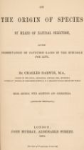 Darwin (Charles). On The Origin of Species, 3rd edition, London: John Murray, 1861