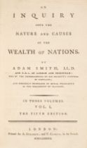 Smith (Adam). An Inquiry into the Nature and Causes of the Wealth of Nations, 3 volumes