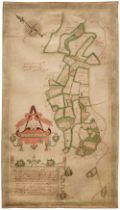 Estate Plan. Boycot (Thomas). The mannor of hampton Liinge..., Brabourne, Kent, 1650