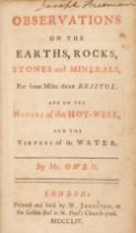 Owen (Edward). Observations on the Earths, Rocks, Stones and Minerals, London: W. Johnston, 1754