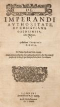 Saravia (Adrianus de). De imperandi authoritate, et Christiana obedientia, libri quatuor, 1593