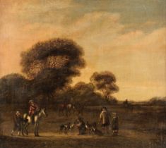 Flemish School. Landscape with Coursing Party, circa 1680-1720, oil on canvas