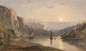 Fripp (George Arthur, 1813-1896). The Avon Gorge below Sea Walls, 1838, watercolour, signed