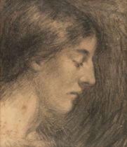 Austrian School. Head of a Young Woman, 1909