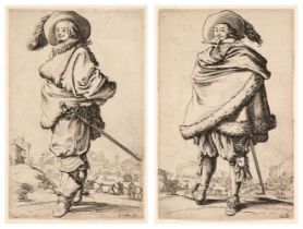 Callot (Jacques, 1592-1635). Gentleman with Sword, circa 1623..., and one other