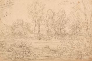 Wilson (Richard, 1713/14-1782). Wooded Landscape, chalk on buff paper