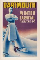 Dartmouth Winter Carnival. 1940, colour lithograph poster