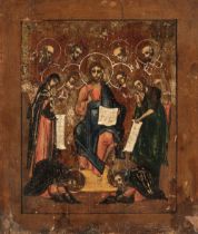 Icon. A Russian icon of the Extended Deisis, circa 1780
