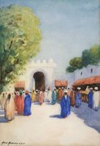 Hansen (Hans Jacob, 1853-1947). Morrocan Market, circa early 20th-century