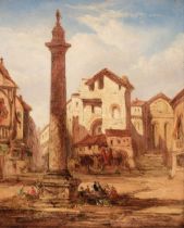 Stanfield (William Clarkson, 1793-1867). Trajan Column, Piazza Foro Traiano, Rome, 1842