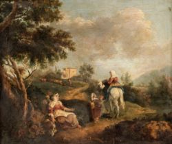 Italian School. Landscape with resting Travellers, 19th century