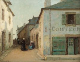 Williams (Terrick, 1860-1936). A Little Street, Concarneau, oil on board, signed