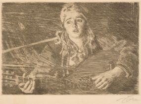 Zorn (Anders Leonard, 1860-1920). Ols Maria, 1919, etching on ivory laid paper