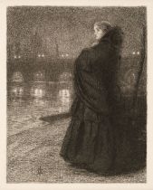 Millais (John Everett, 1829-1896). The Bridge of Sighs, etching