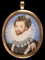 Hilliard (Nicholas, circa 1547-1619, after). Portrait of Sir Walter Raleigh, 1614