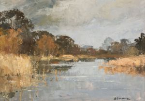 Wesson (Edward, 1910-1983). Winter Water, 1970, oil on board