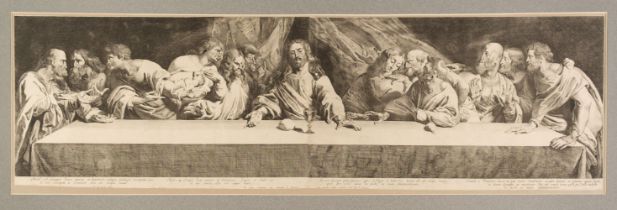 Soutman (Pieter, 1580-1657). The Last Supper, after Rubens, after the fresco by Leonardo da Vinci...