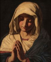 Salvi (Giovanni Battista, 1609-1685). Madonna in Preghiera, oil on canvas