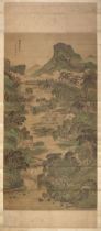 Chinese Landscape Scroll. Garden Scene at a Summer Palace, thought to be by Yao Yun Tsai