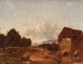 Swanevelt (Herman, circa 1603-1655). Italian Landscape, oil on wood