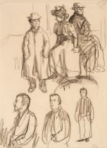 John (Augustus, 1878-1961). Seated Figures, charcoal on paper