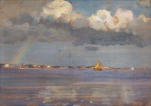 English School. Summer on the Coast with Sailing Boats and Rainbow, circa 1920