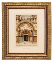 Scotti (Lemmo Rossi, 1848-1926). Basilica di San Marco, Porta Maggiore, Venezia, watercolour
