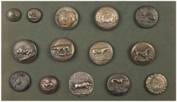 Hunt Buttons. A collection of 140 Edwardian hunt buttons by R James, Birmingham