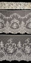 Lace. Four large flounces, 19th century, & other lace