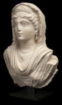 Palmyrene Empire. A limestone bust of a female, mid-2nd century A.D.