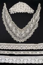 Lace. A collection of lace items, some handmade, 19th-mid 20th century