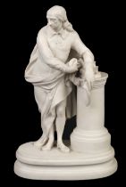 Parian figure. A Parian ware figure of John Milton, 19th century