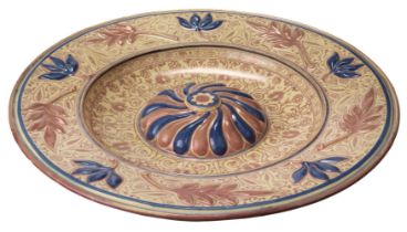 Charger. A large Hispano-Moresque copper lustre pottery charger, late 19th century